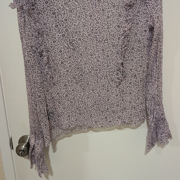 Zadig & Voltaire Purple Ruffled Floral Tweet Goa Sheer Blouse - Picture 8 of 14